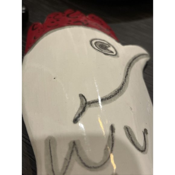 EAT ME! Ceramic Chicken Art. Hand Made & Painted Pottery/Figure/Wall Plate - Picture 4 of 7